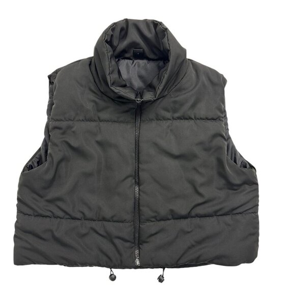 SHEIN Jackets & Blazers - Black Cropped Puffer Vest SHEIN | Women’s Size M (US 6) | Zip Up
